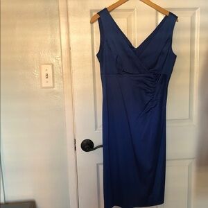 Donna Ricco Elegant Blue Midi Dress